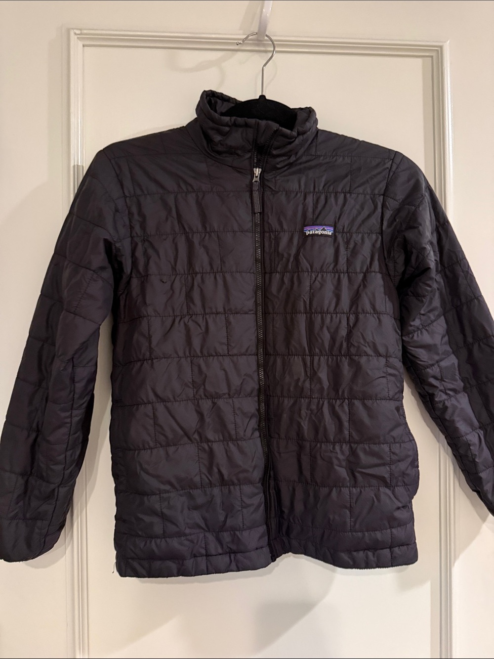 Patagonia Kids Black Quilted Nano Puff Jacket- Size L(12)